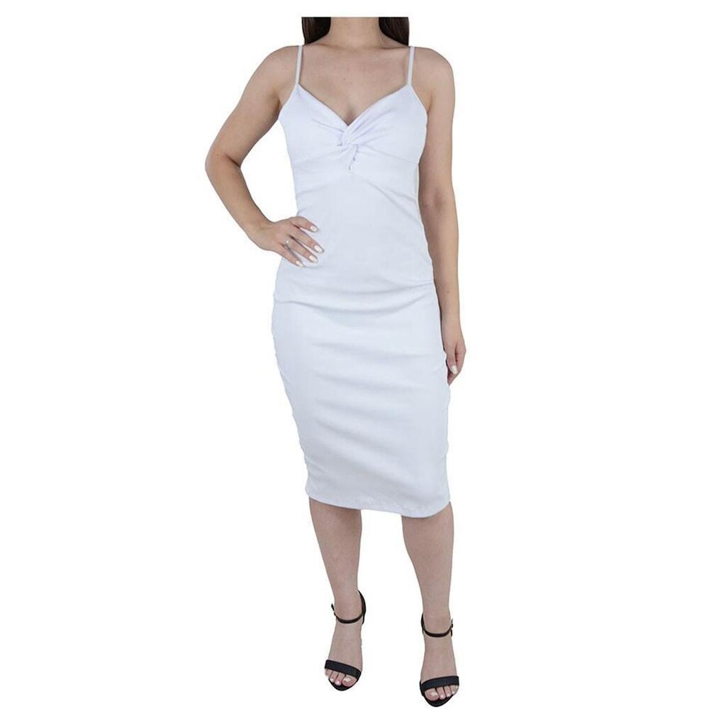 Vestido Feminino Aeropostale Canelado Midi Branco - 981116