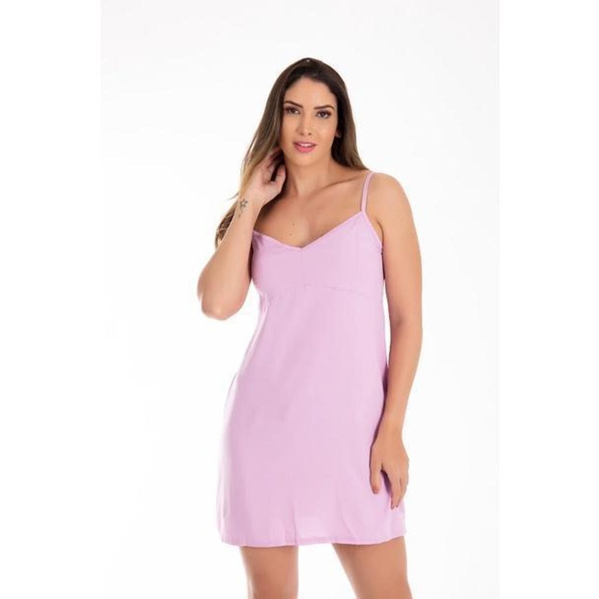 Vestido Feminino Curto em Viscolinho sem Bojo de Alcinha Regulável Moda 2023 - Lilás Menor preço em Vestido Feminino Curto em Viscolinho sem Bojo de Alcinha Regulável Moda 2023 - Lilás
