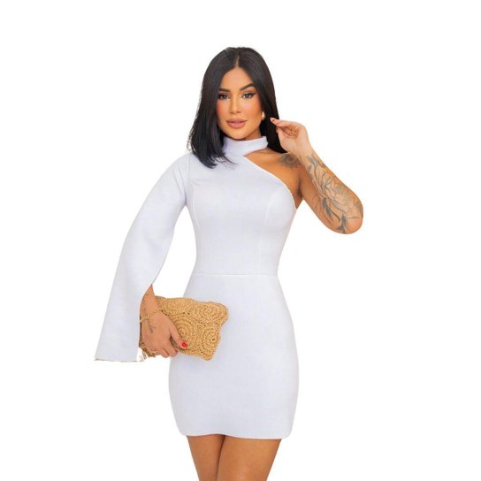 Vestido Feminino Vestido Branco Curto Justo Vestido Feminino Curto - Main Image