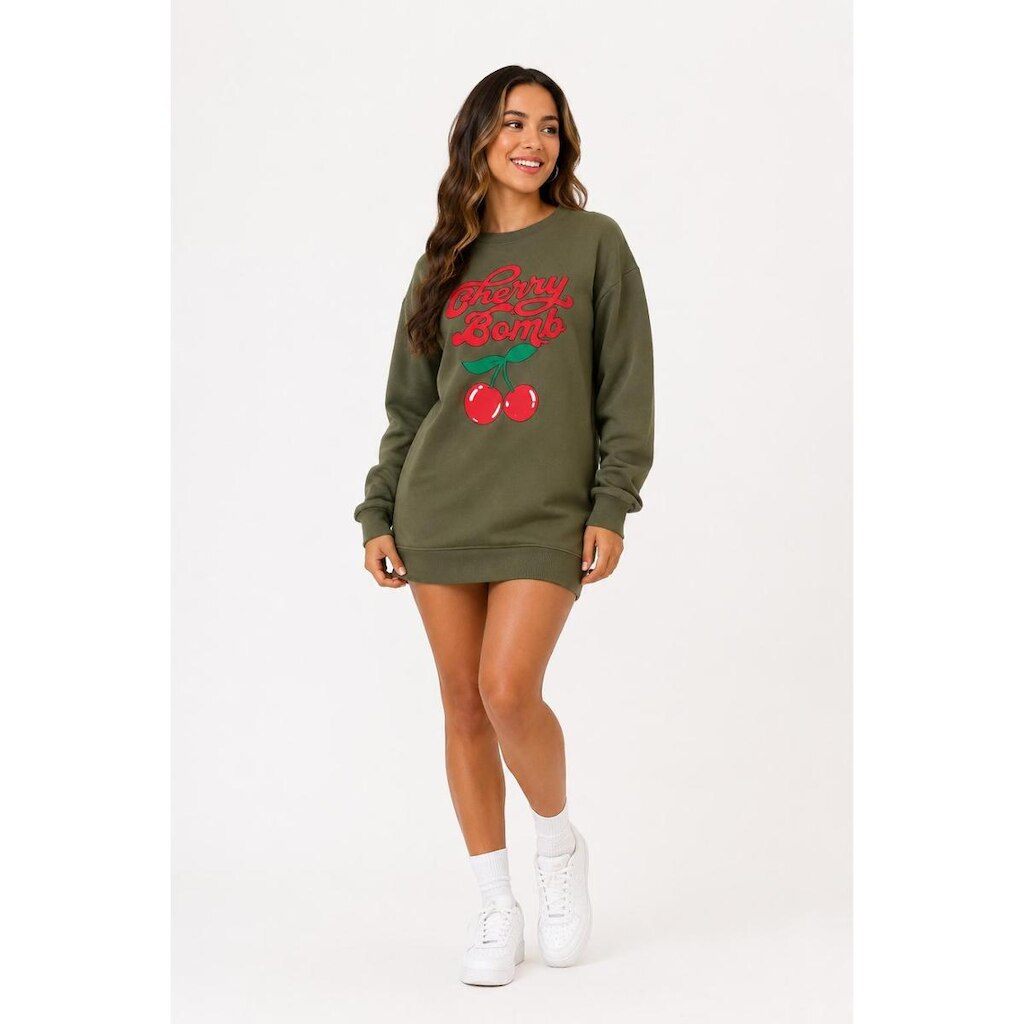 Vestido Feminino D Bell Outlet Fashion Moletom Verde Militar