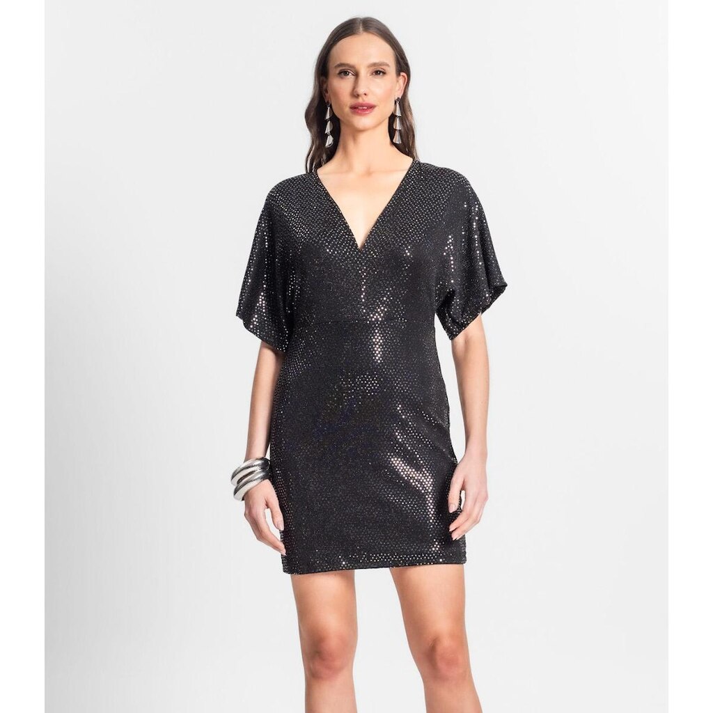 Vestido Feminino Em Lantejoulas Endless Preto