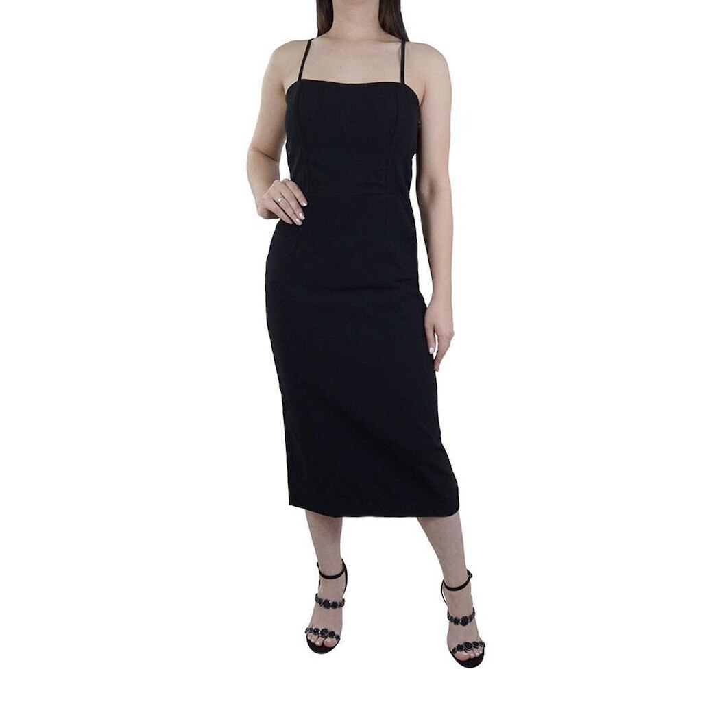 Vestido Feminino Lado Avesso Midi Preto - L1255