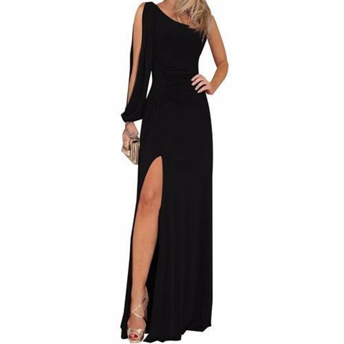 Vestido Feminino Longo Com Fenda Para Festa Menor preço em Vestido Feminino Longo Com Fenda Para Festa