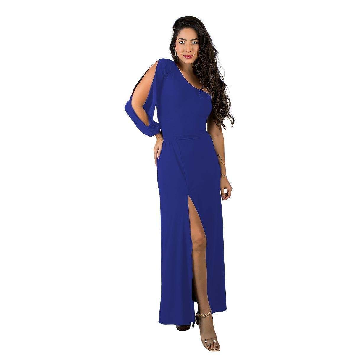 Vestido Feminino Longo Com Fenda Para Festa Menor preço em Vestido Feminino Longo Com Fenda Para Festa