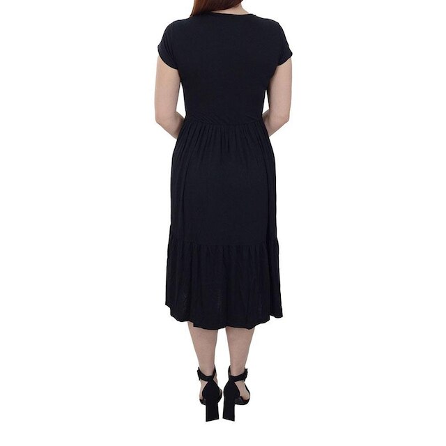 Vestido Feminino LZT Duas Marias Midi Preto - 8076