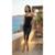 Vestido Feminino Midi Justo Com Franzido E Fenda Gisele Freitas - Preto