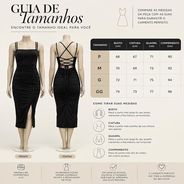 Vestido Feminino Midi Justo Com Franzido E Fenda Gisele Freitas