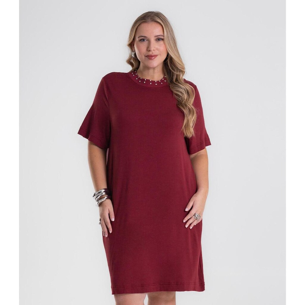 Vestido Feminino Molecotton Plus Size Secret Glam Vermelho