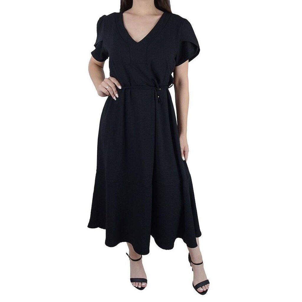 Vestido Feminino Parado No Ar Midi Preto - 85072506