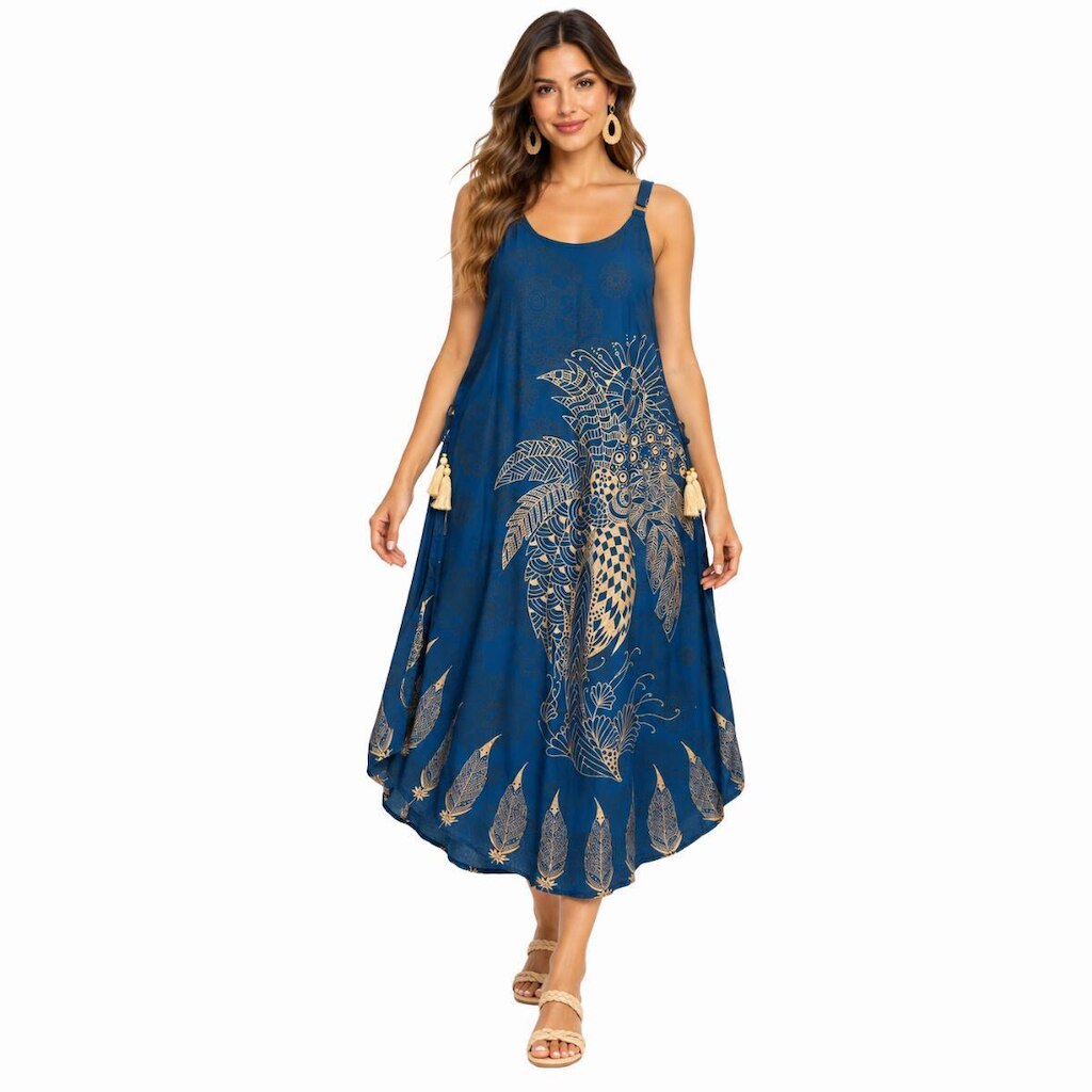 Vestido Feminino Soltinho Boho Alça Regulável