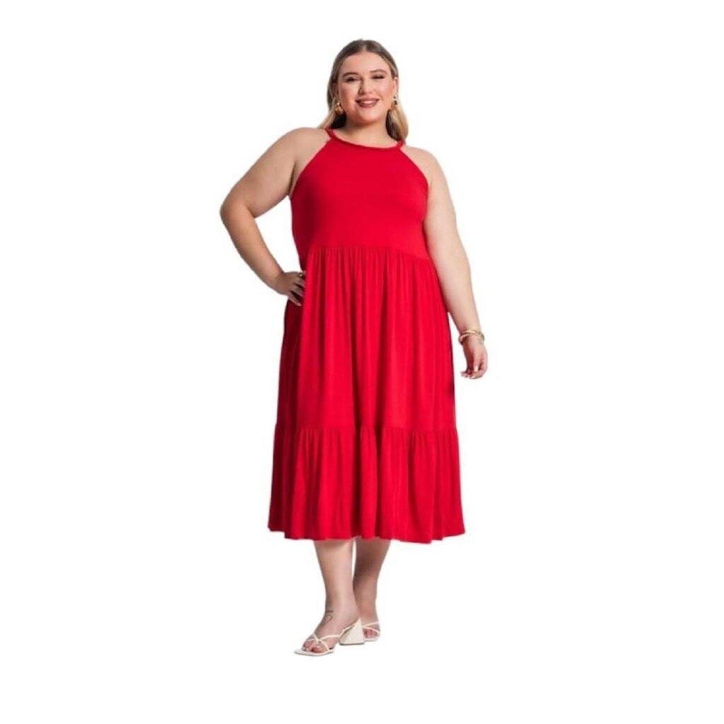Vestido Feminino Trançado Midi Secret Glam Plus Size