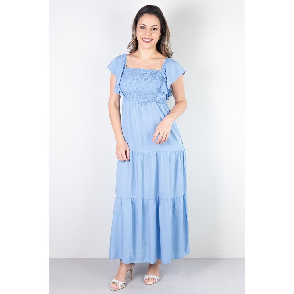 Vestido feminino viscose slub lastex 51683