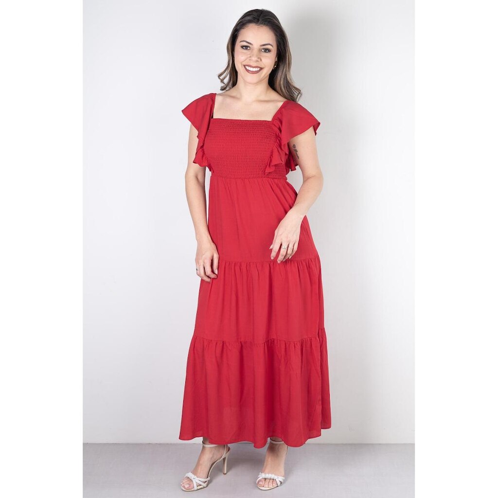 Vestido feminino viscose slub lastex 51683