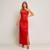 Vestido Festa Cetim Longo Liso Miss Joy 7471 Feminino - Vermelho