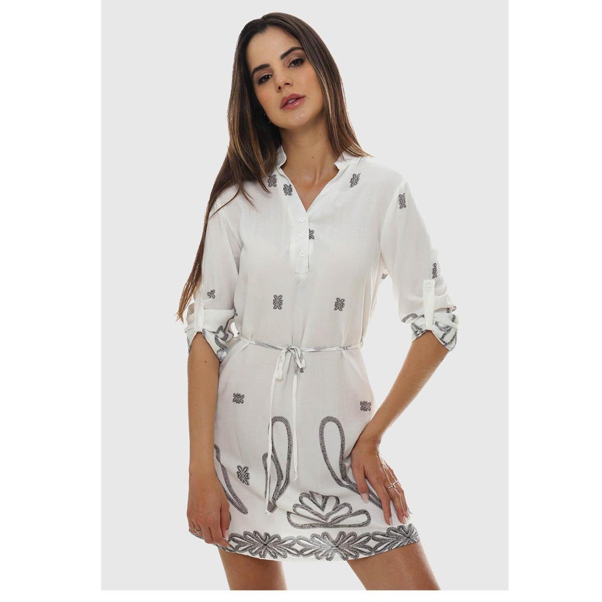 vestido branco de viscose