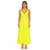 Vestido FMF Longo Neon Alças com Detalhe em Pérolas Elegância e Conforto - Amarelo