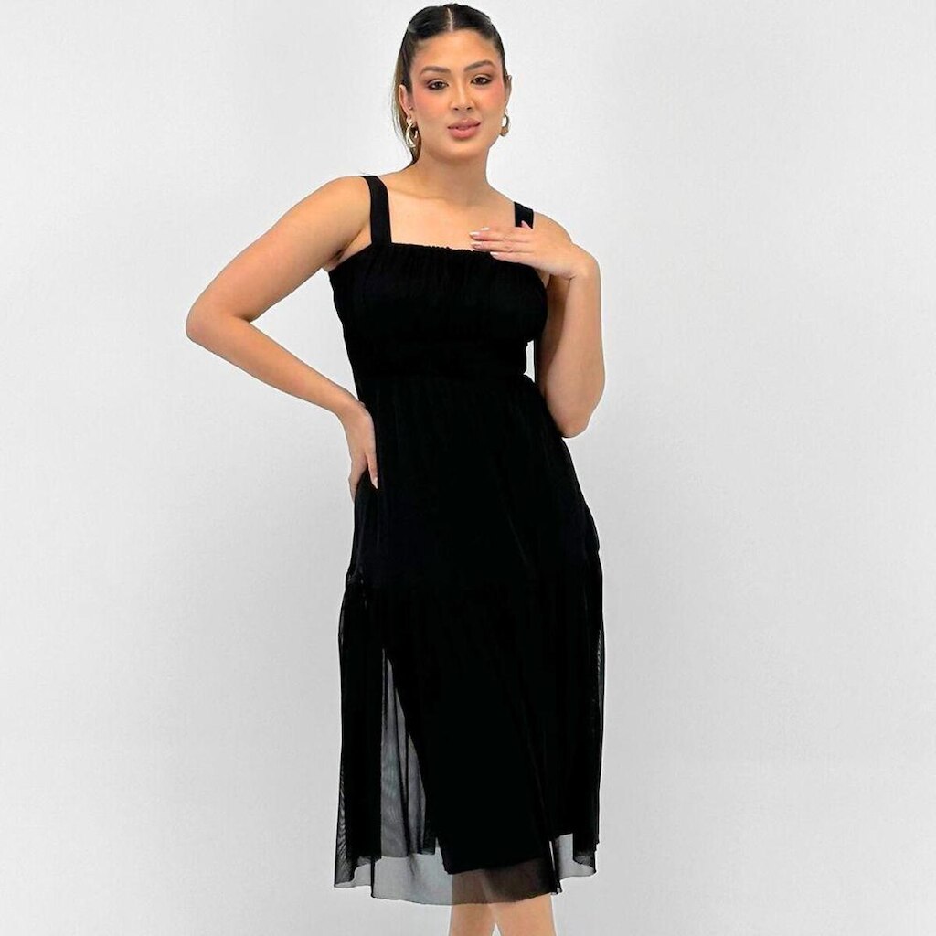 Vestido Formitz Alça Midi em Tule Feminino