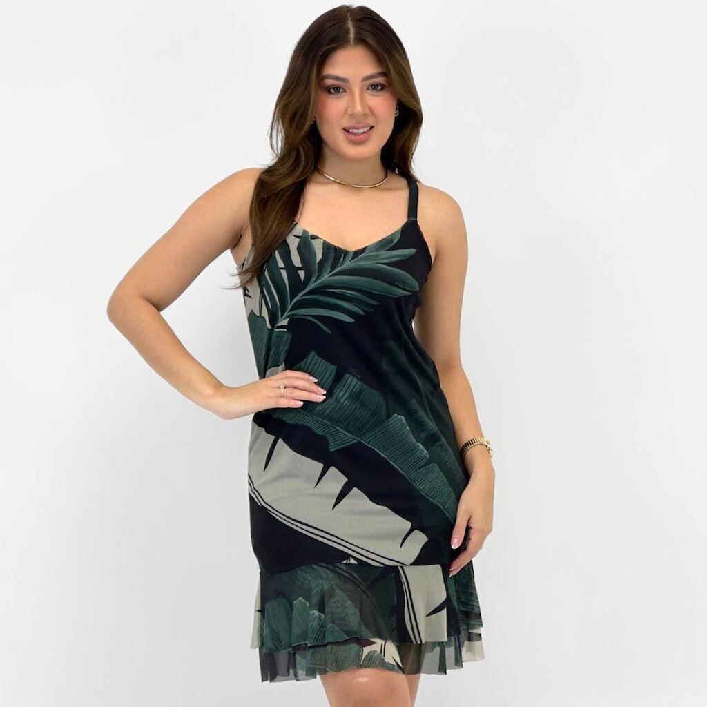 Vestido Formitz Curto em Tule Estampado Feminino