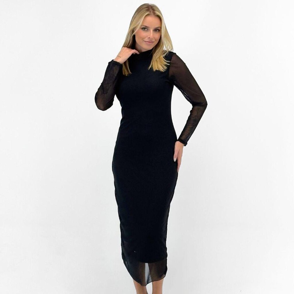 Vestido Formitz Midi em Tule Manga Longa Feminino