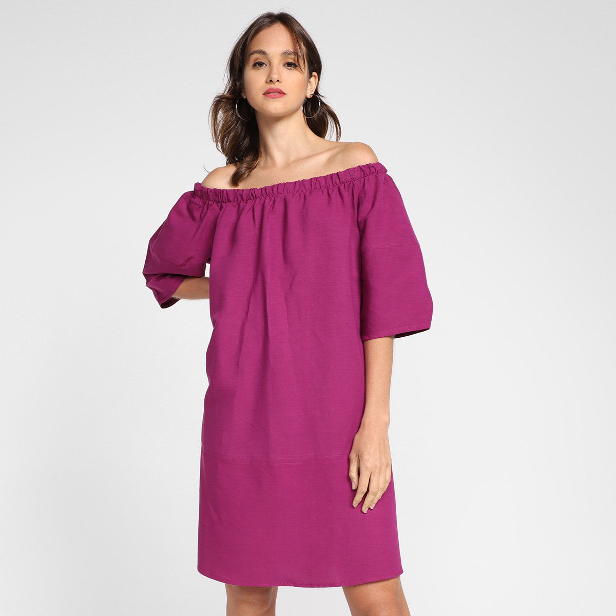 Vestido Forum Curto Ombro a Ombro - Roxo Menor preço em Vestido Forum Curto Ombro a Ombro - Roxo