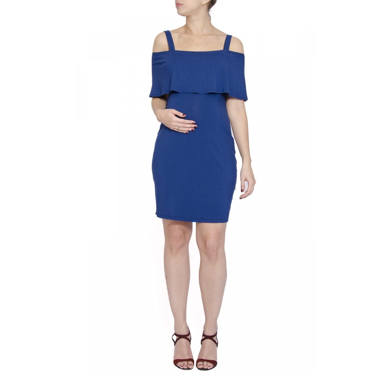 vestido ombro a ombro gravida
