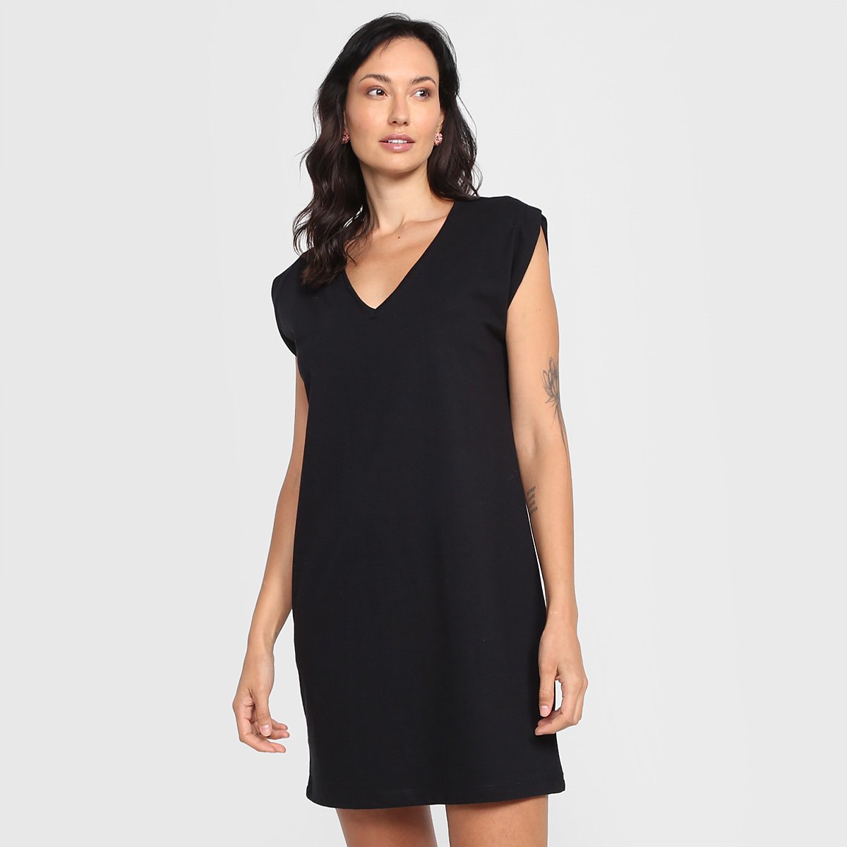Vestido Hering Curto Muscle Tee - Preto Menor preço em Vestido Hering Curto Muscle Tee - Preto