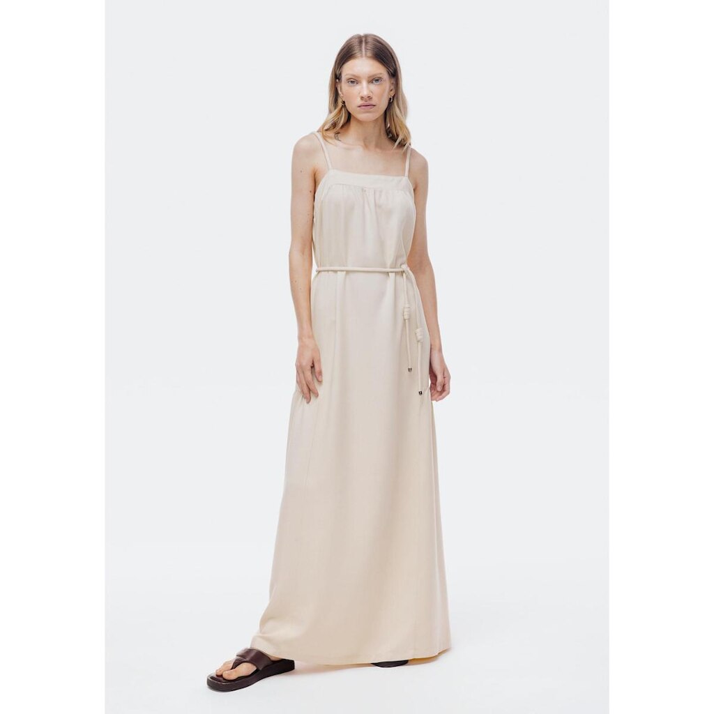 Vestido Hering Longo Evasê Creponado Feminino
