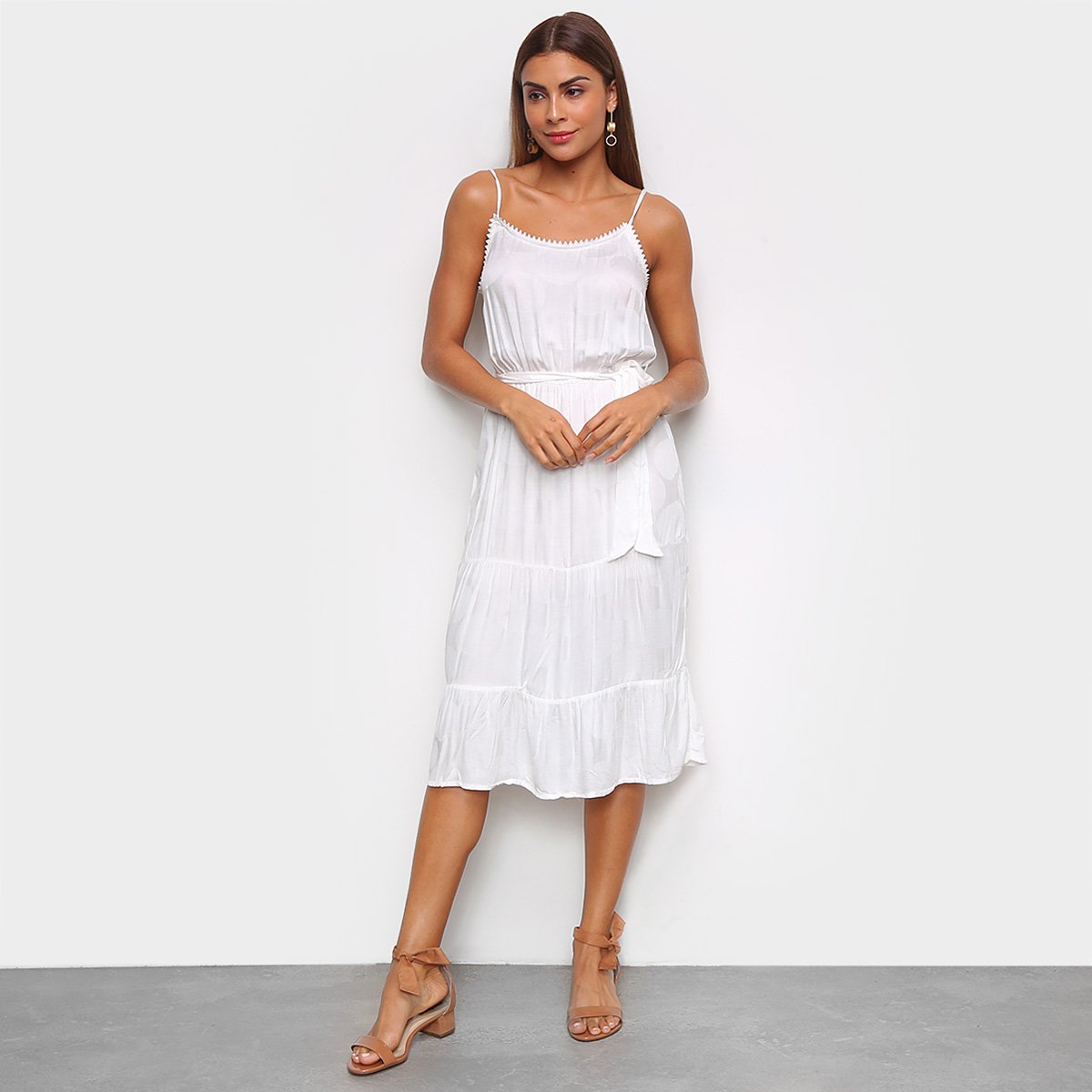 Vestido Hering Midi Com Faixa E Barra Com Babado - Branco é ruim? Vestido Hering Midi Com Faixa E Barra Com Babado - Branco é boa?