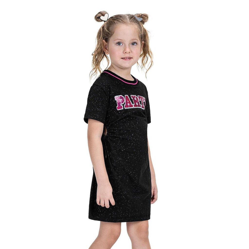 Vestido Infantil Com Glitter Trick Nick Preto