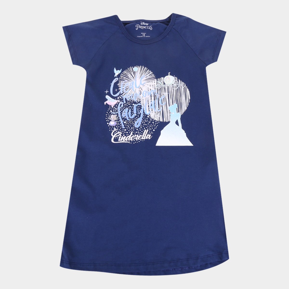 Vestido Infantil Disney Princesas Cinderela Fairy Tail - Marinho Menor preço em Vestido Infantil Disney Princesas Cinderela Fairy Tail - Marinho