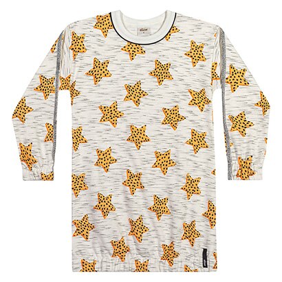 Vestido Infantil Elian Moletom Peluciado Estrelas Manga Longa Menina - Feminino