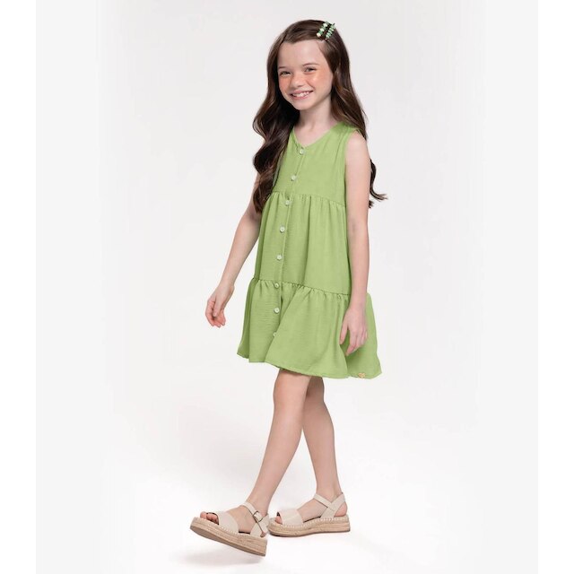 Vestido Infantil Em Air Flow Trick Nick Verde