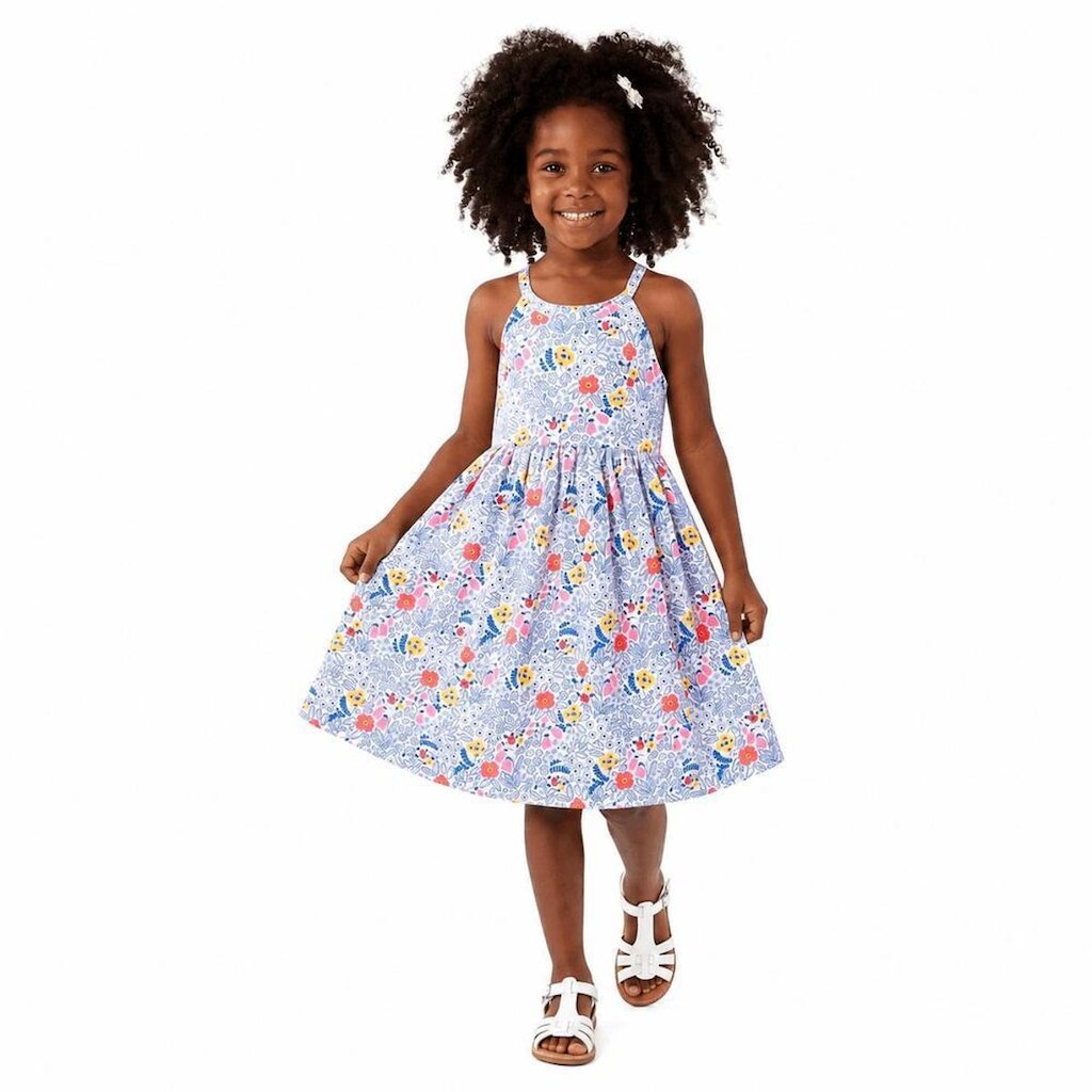 Vestido Infantil Estampado Flor do Jardim Off Alphabeto