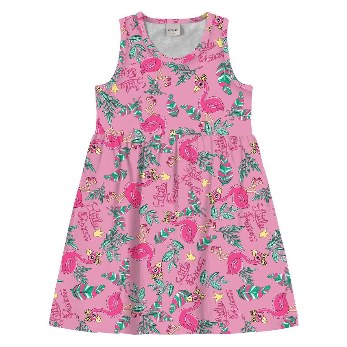 Vestido Infantil Estampado Rovitex Kids Rosa - Rosa Menor preço em Vestido Infantil Estampado Rovitex Kids Rosa - Rosa