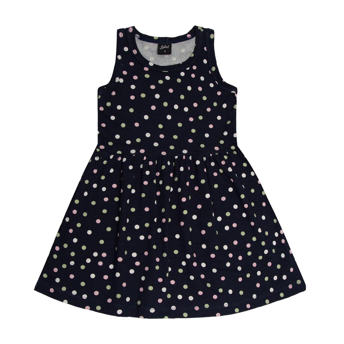 Vestido Infantil Estampado Select Azul - Azul Menor preço em Vestido Infantil Estampado Select Azul - Azul