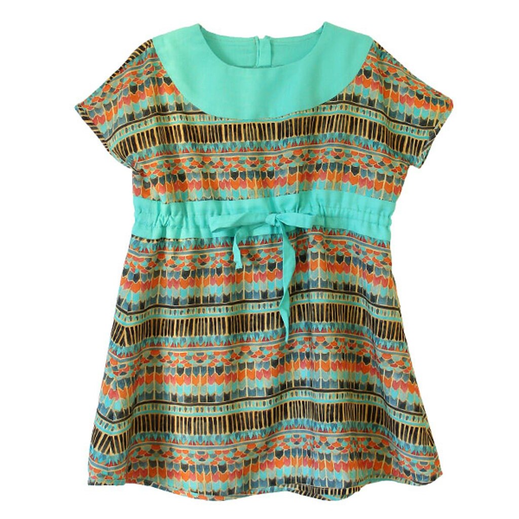 Vestido Infantil Étnico Céu Azul Feminino