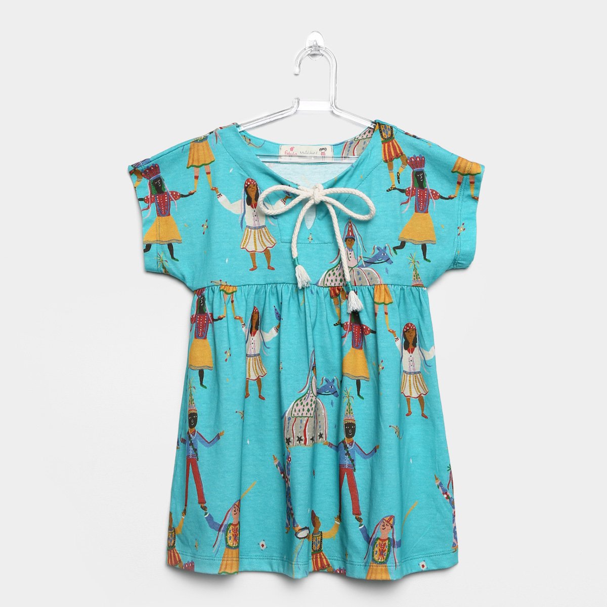 vestido azul turquesa infantil