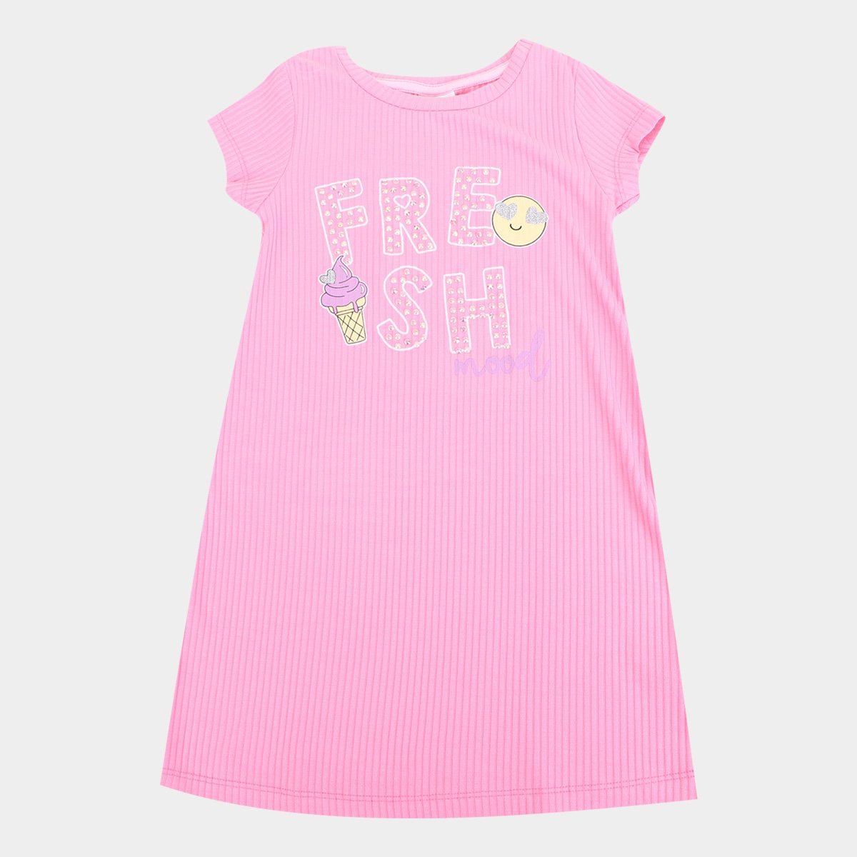 Vestido Infantil Fakini Fresh - Rosa é boa?