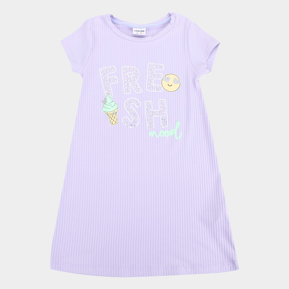 Vestido Infantil Fakini Fresh - Lilás Menor preço em Vestido Infantil Fakini Fresh - Lilás