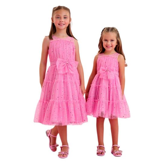 Cherie Rosa Petit Cherie Infantil VESTIDO INFANTIL FESTA ROSA