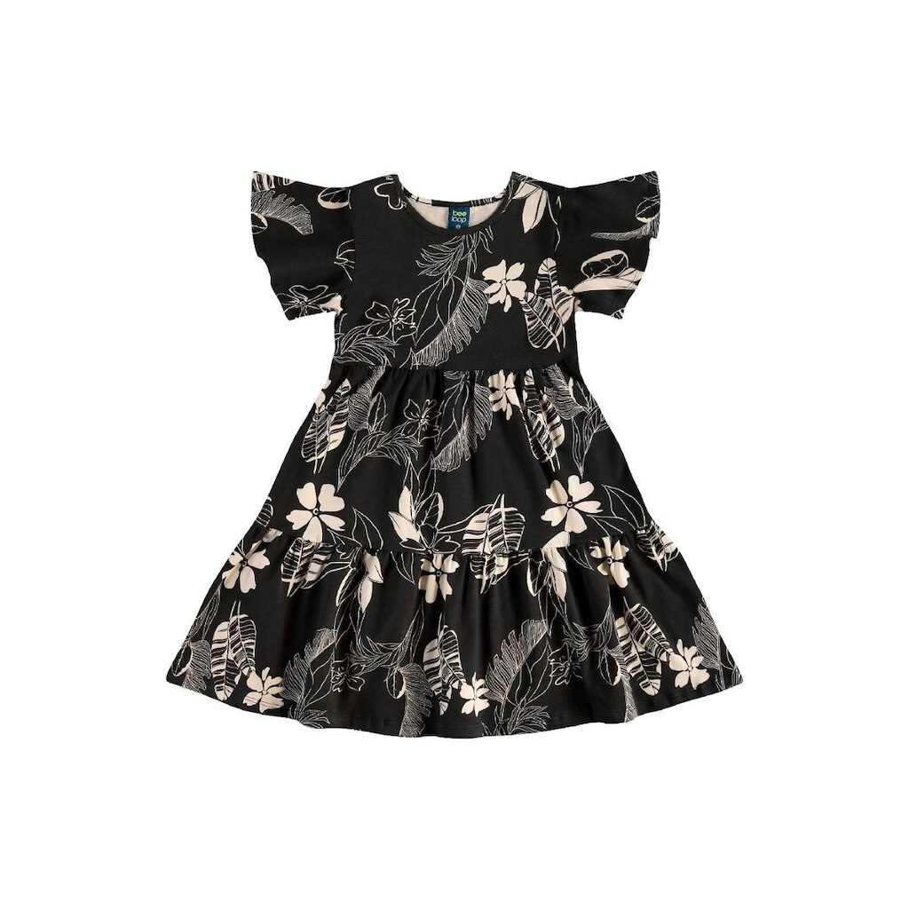 Vestido Infantil Floral em Cotton Bee Loop