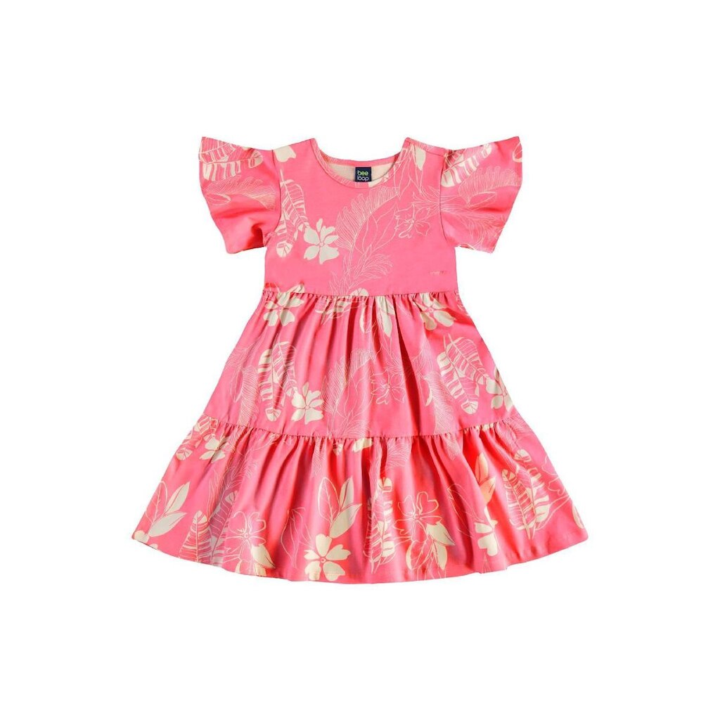 Vestido Infantil Floral em Cotton Bee Loop