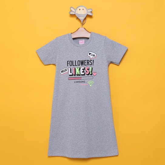Vestido Infantil For Girl Ribana Canelada Likes - Mescla