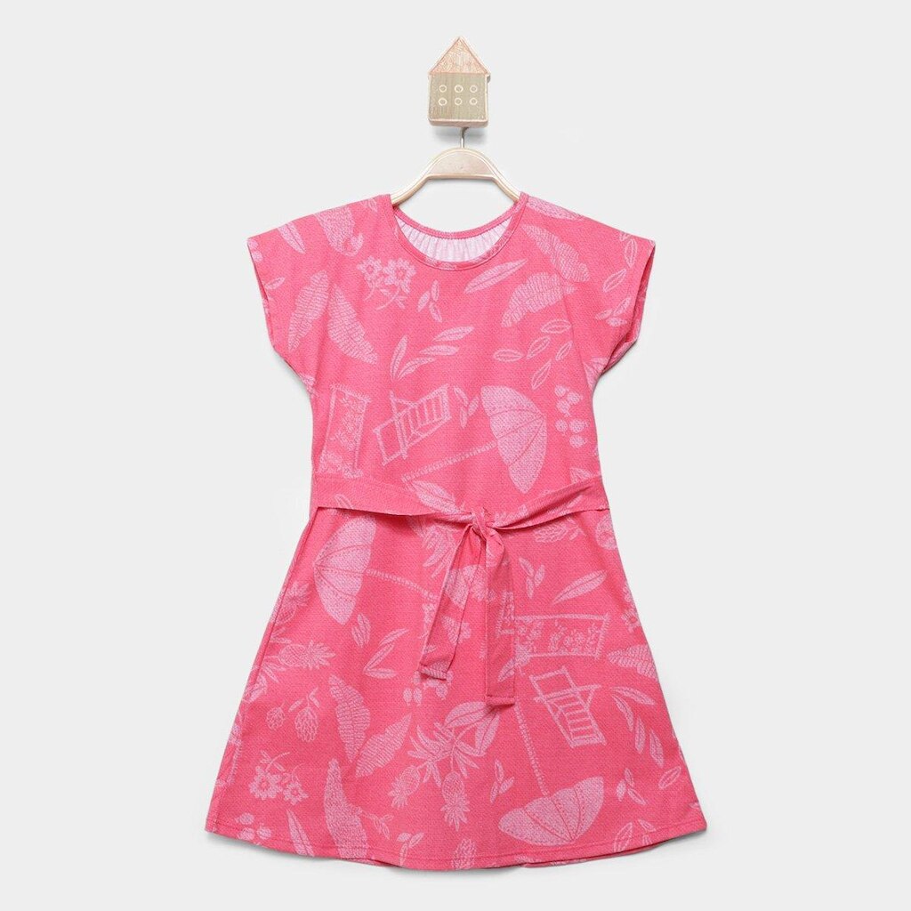 Vestido Infantil Kyly  Estampado Amarração