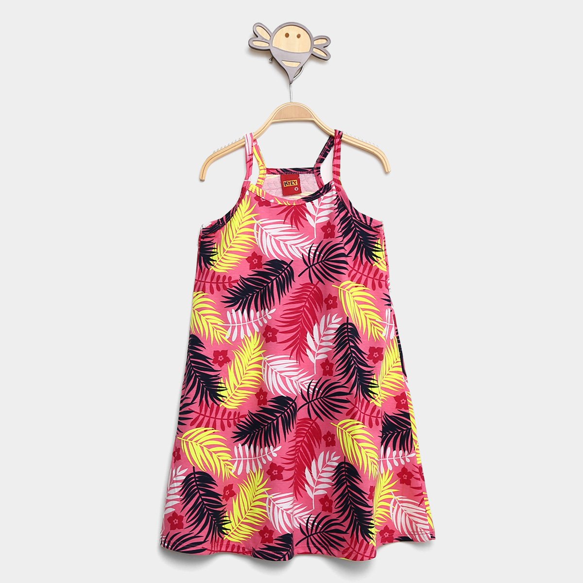 Vestido Infantil Kyly Folhagem - Rosa Menor preço em Vestido Infantil Kyly Folhagem - Rosa