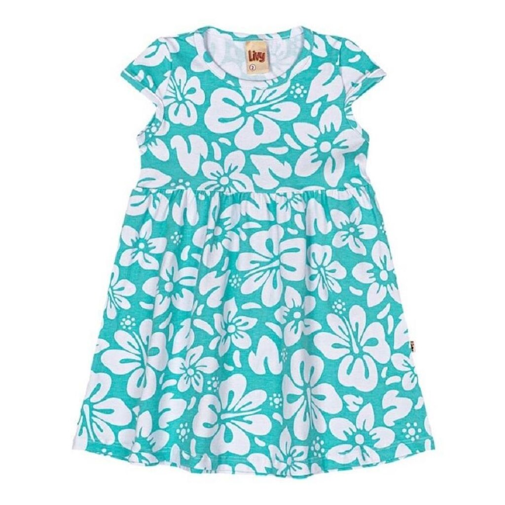 Vestido Infantil Menina Cotton Estampado Flower Hibisco