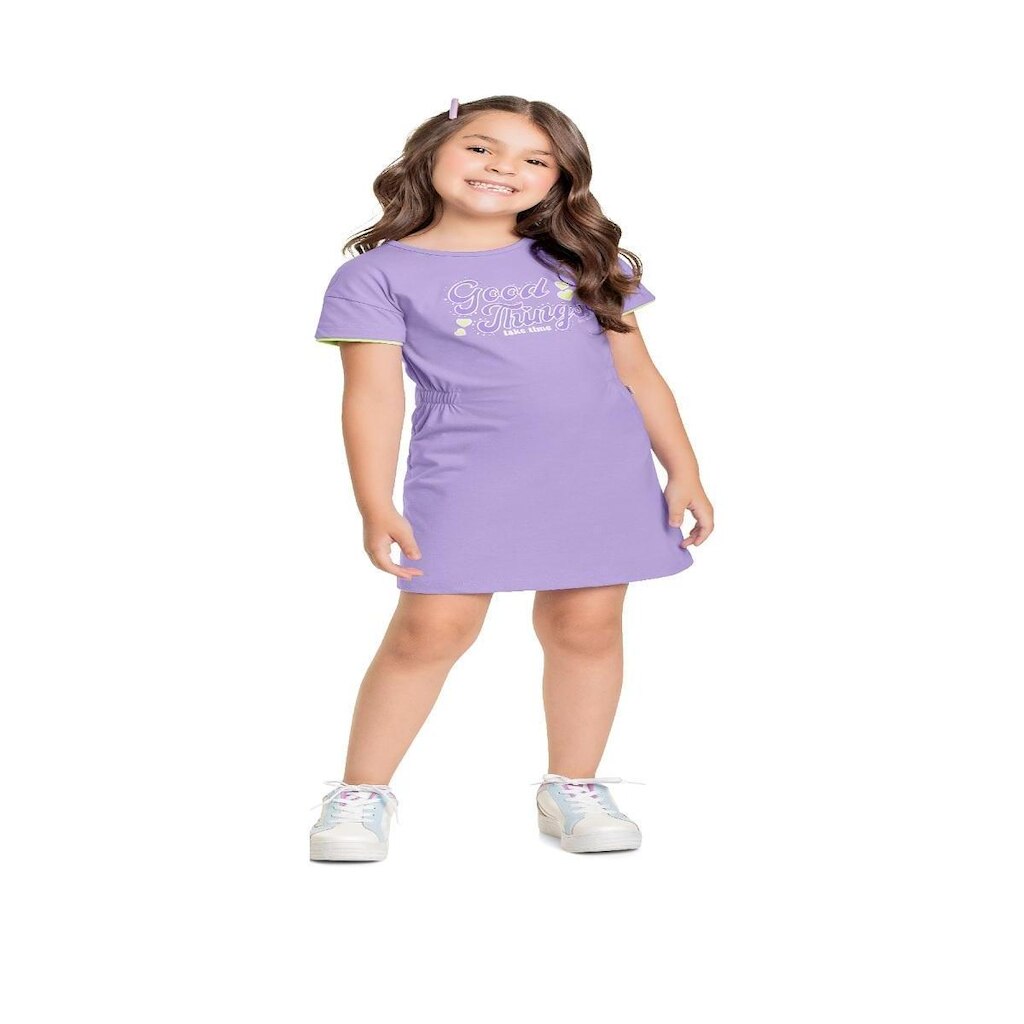Vestido Infantil Menina Efeito Glitter e Strass