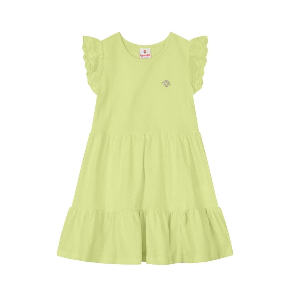 Vestido Infantil Menina em Malha Maquinetada Brandili Verde