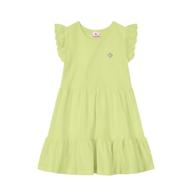 Vestido Infantil Menina em Malha Maquinetada Brandili Verde