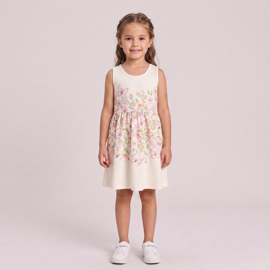 Vestido Infantil Menina Estampado Flores Rovi Kids